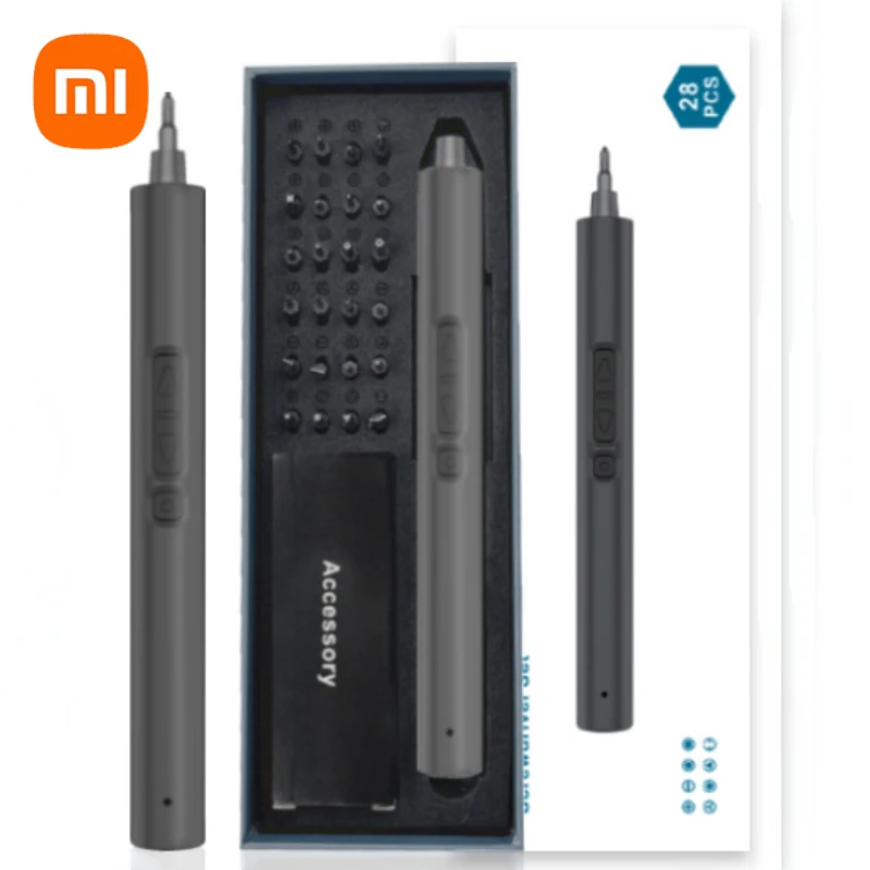 Xiaomi-conjunto de Chave de Fenda Elétrica Kits de Chave de Fenda Portátil Usb Recarregável Ferramentas Elétricas de Reparação Portátil Profissional 28 em 1