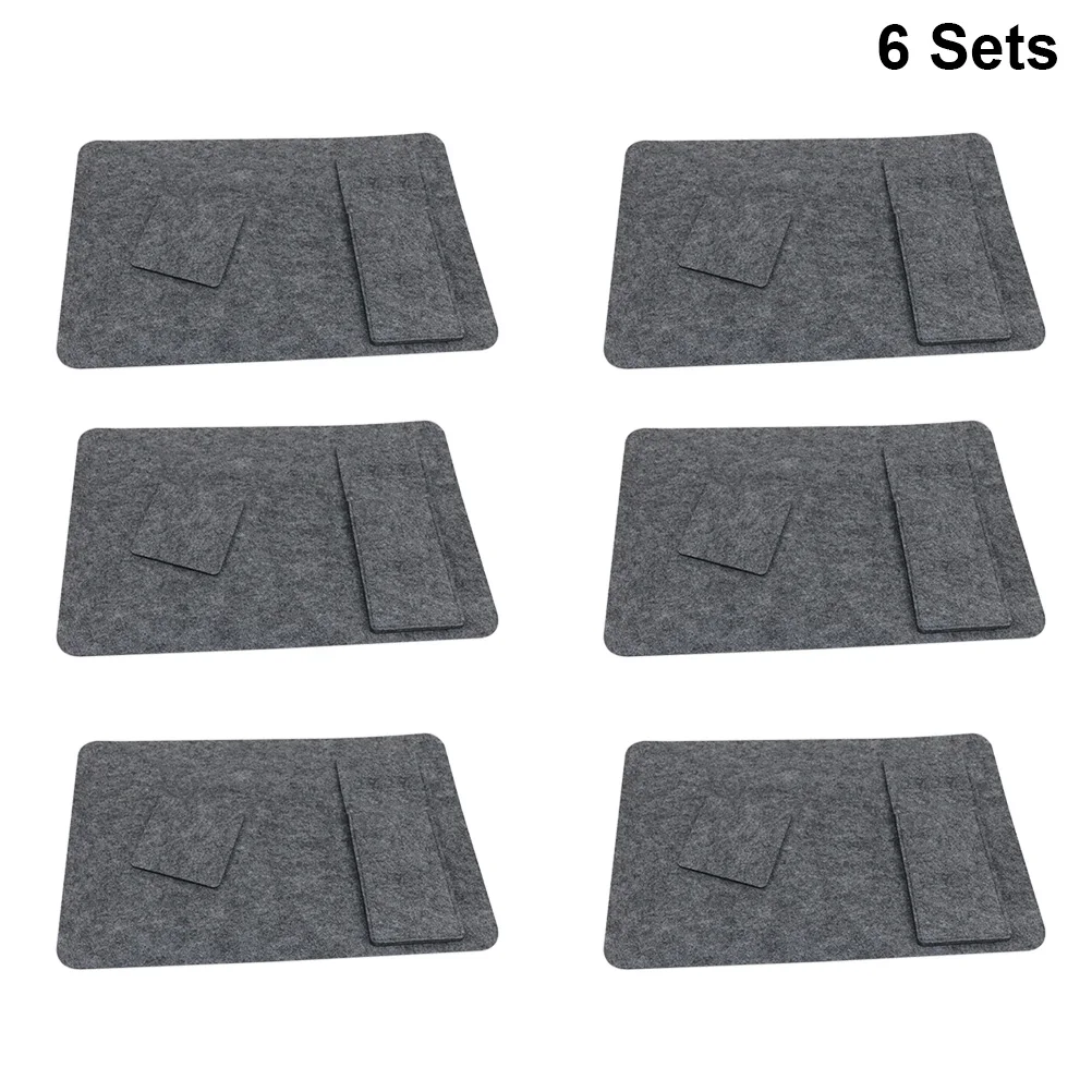 

6 Sets Felt Dining Mats Set Coasters Cup Mat Scratch Resistant Heat Proof Table Protection Easy Clean Home Restaurant