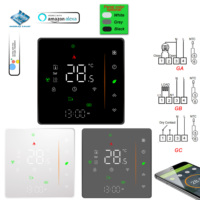 24V 220V WIFI Thermostat Heating for Boiler Dry Contact,Valve NONC,Relay 16A Switch Temperature Controlle Smart Weather Forecast