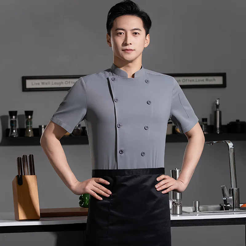 Catering Hotel restaurante Chef uniforme verano manga corta restaurante occidental tienda de carne cantina pastelería Chef ropa de trabajo hombres