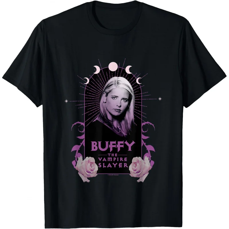 

Buffy The Vampire Slayer Boho Style Gift t shirt 100% cotton printed tee Crew Neck Short Sleeve Graphic clothes All size tops