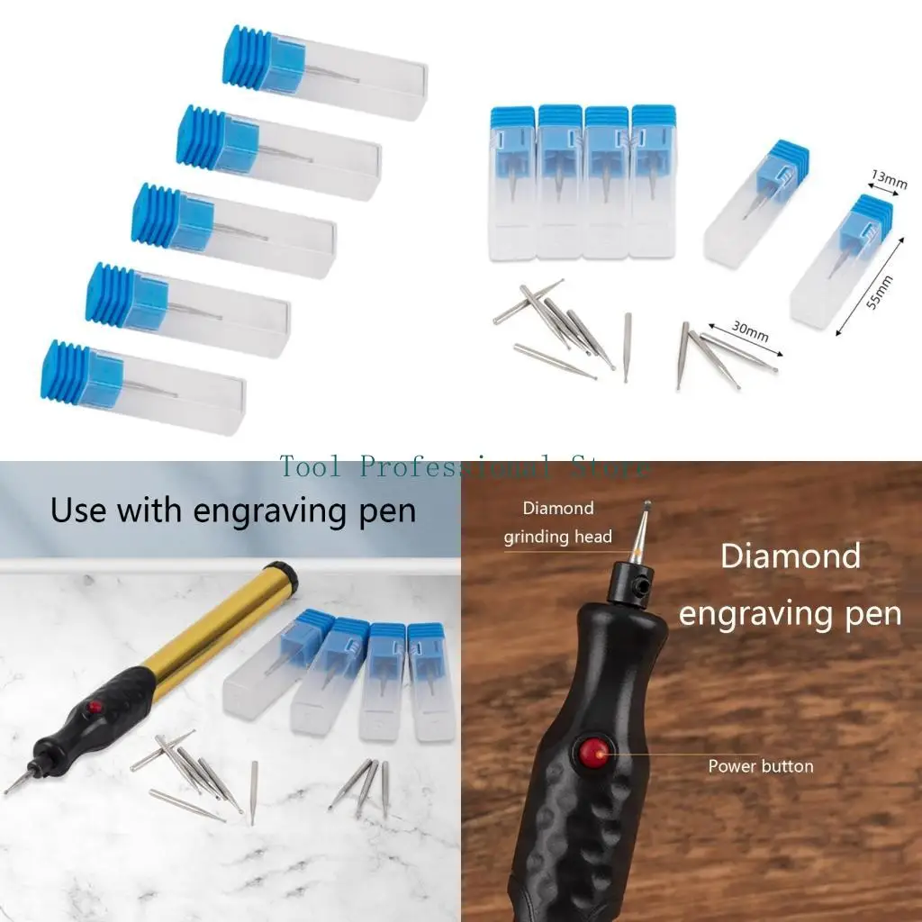 57QF 5 Pcs Grinder Bit Accessories Engraving Pen Grinding for Head for Carving Polishing DIY Wood-working Carving Soft Metal