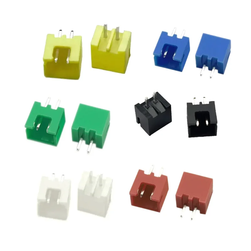 10PCS XH-2A XH2.54 2.54MM 2PIN Rectangular Connector Plug Interface Straight Pin Socket Red Yellow Blue Green White Black