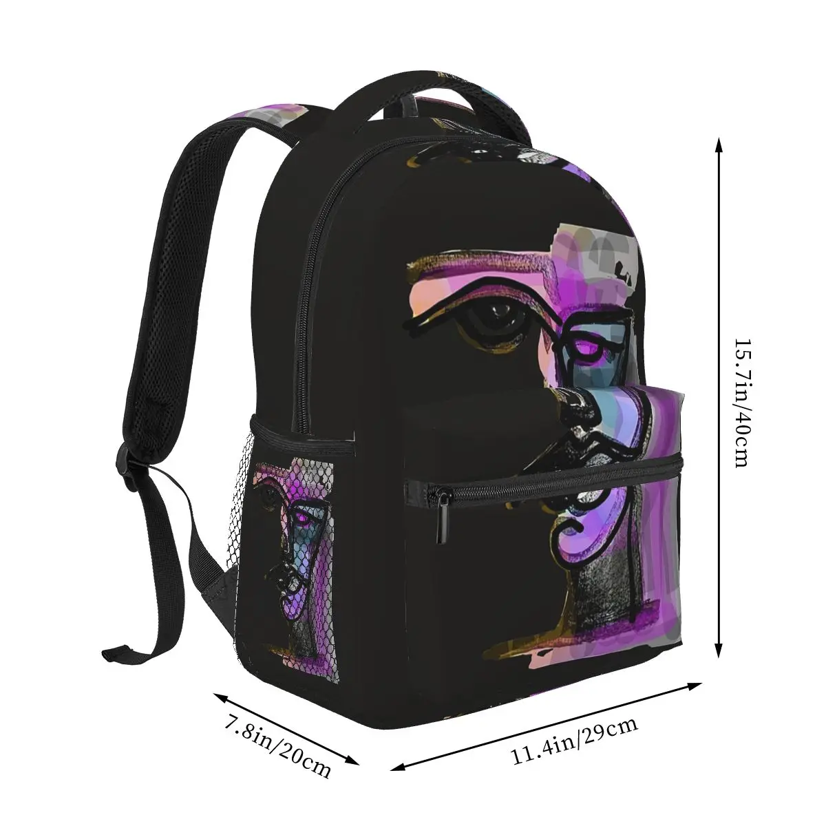 Colorful Face Backpack Hot Sale Daypack Large Capacity Children BookBag School Bag Shoulder Bags for Men Women
