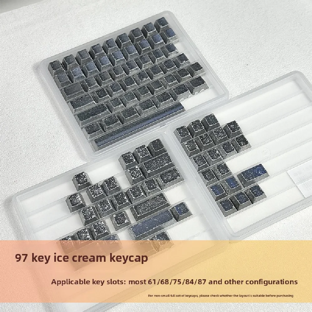

Колпачки для клавиш KUXM из матового серебра 97, PBT, светящаяся металлическая текстура с боковой гравировкой, совместимая с Wooting60, оригинальная фабрика