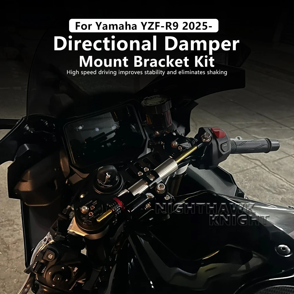 For YAMAHA YZF-R9 YZFR9 YZF R9 2025 2026 Motorcycle Accessories CNC Aluminum Steering Stabilize Bracket Damper Mount Kit