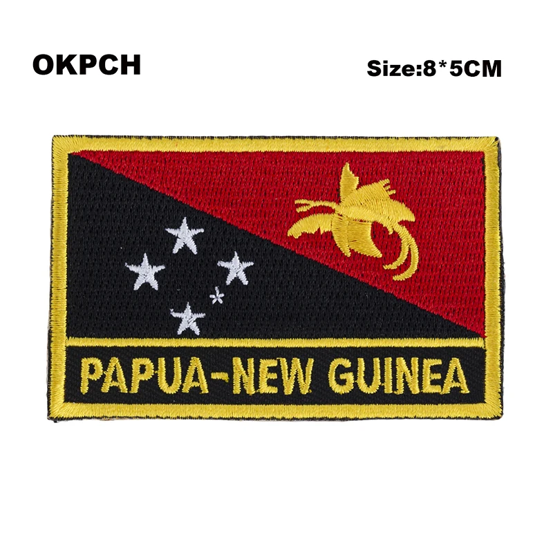 Papua New Guinea Flag Embroidery Patches Iron on Saw on Transfer patches Sewing Applications for Clothes in Home&Garden