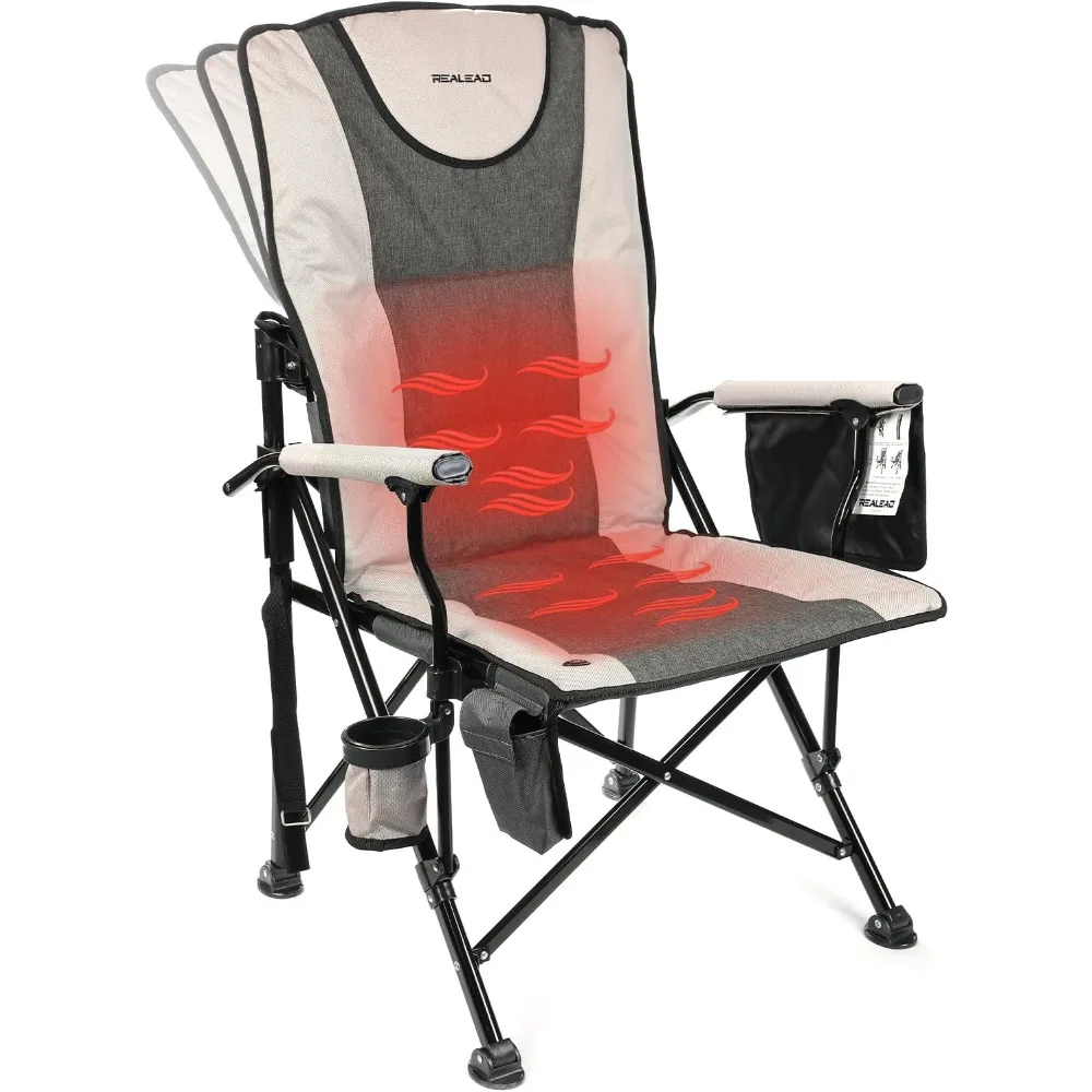 

Camping Chair with Fully Padded Heated - Perfect for Outside Sport Events, Supports 400 Lbs, Battery NOT Included, Folding Chair