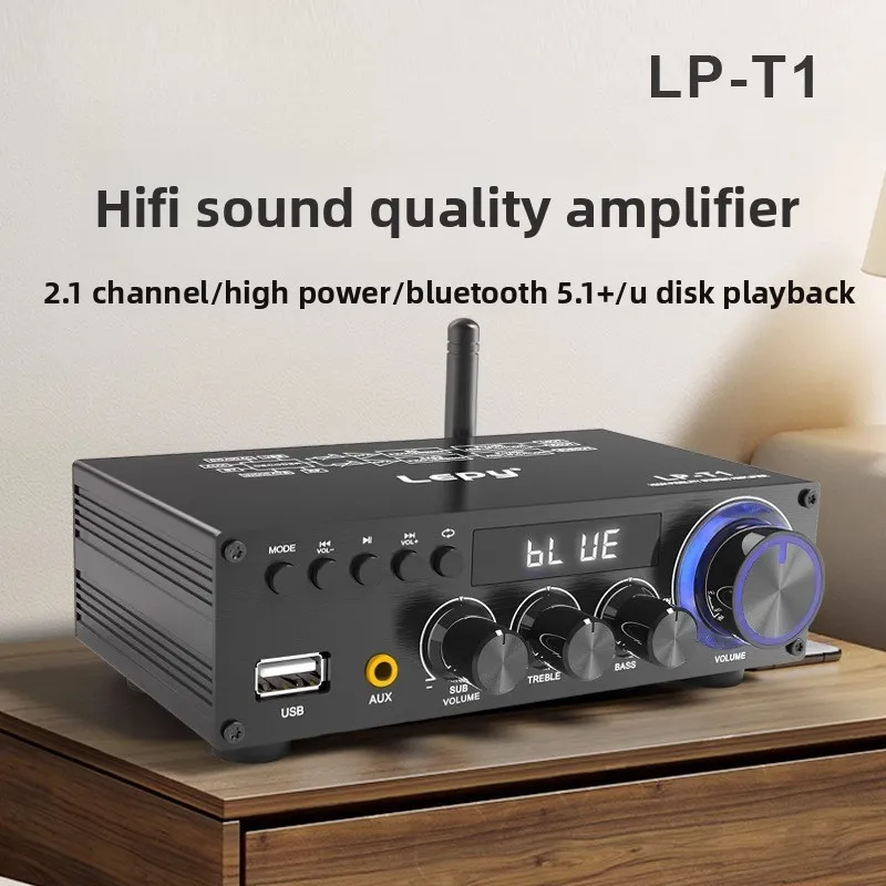 Lepai T1 بلوتوث 5.1 مضخم رقمي 2.1 قناة محوري فك تشغيل USB بدون فقدان مكبر كهربائي عالي