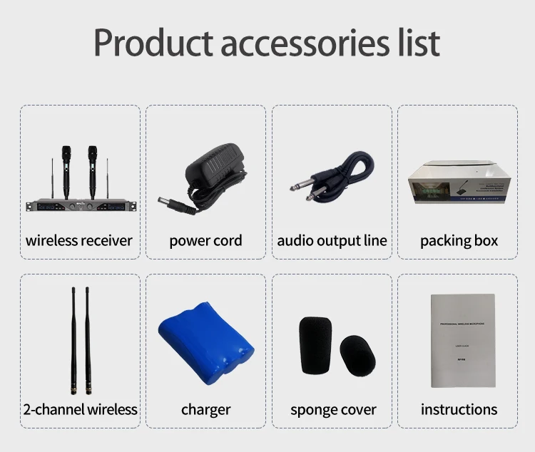 Système de micro sans fil dynamique, micro portable, diffuseur sans fil, diversité professionnelle, UHF