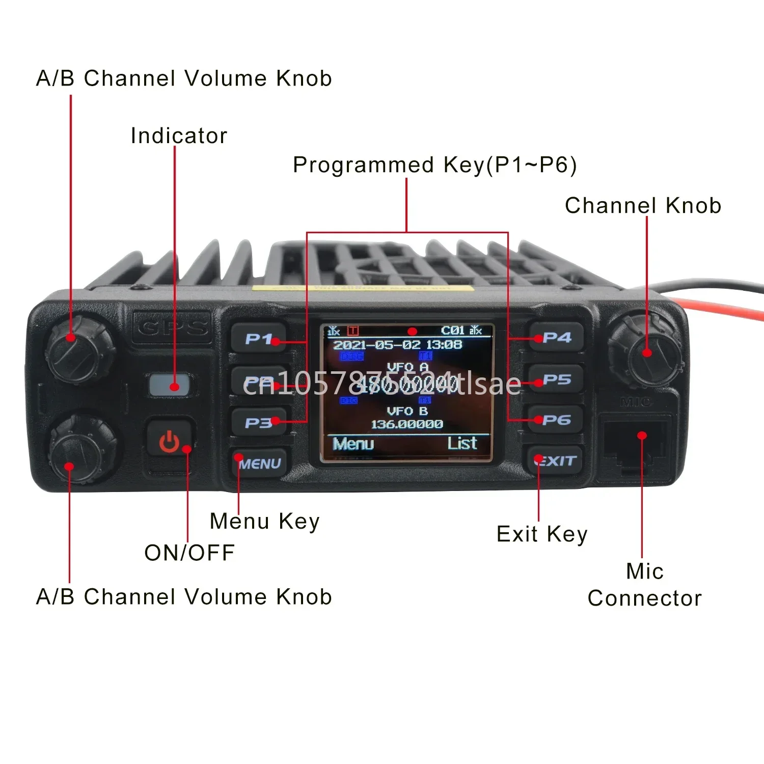AT-D578UV VHF UHF Air Band Receive GPS APRS Bluetooth PTT DMR Digital Repeater Function FM Mobile Radio AES256