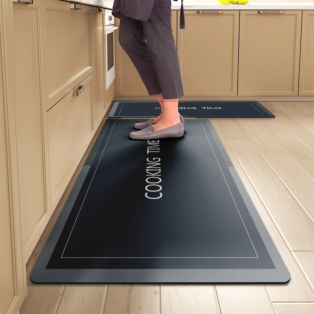 Kitchen Floor Mats Soft Waterproof Non-slip  Bathroom Entrance Foot Mats Household Long Strip Carpet Water-absorbent Floor Mats