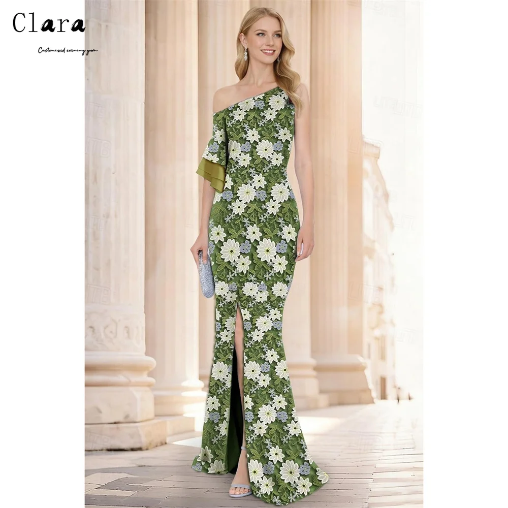 

Clara Custom Green Flower Side Slit Fish Tail Women's Elegant Wedding Party Dress 2026 Woman Luxury Women's Evening Dresses Prom