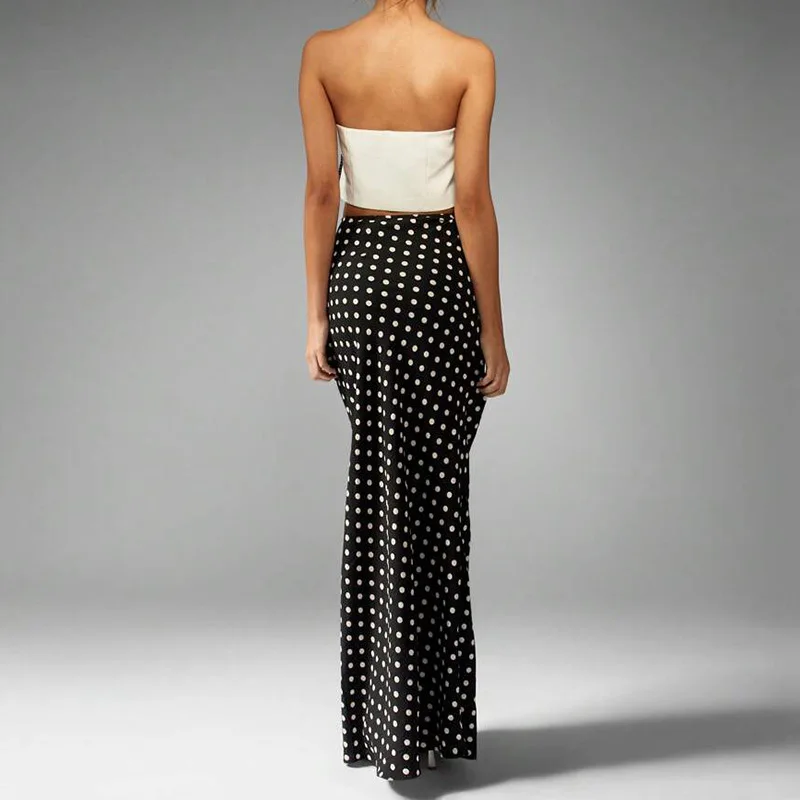 Ele Polka Dot Midi Skirt Women's Slim Fit One Step Skirt Summer 2025 Cross-Border Faion Casual Commute Vaion