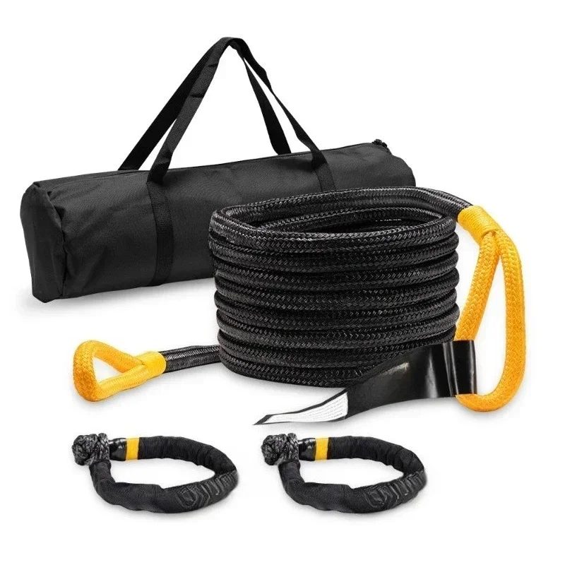 34,000 pounds outdoor off-road escape nylon trailer rope with double soft shackle