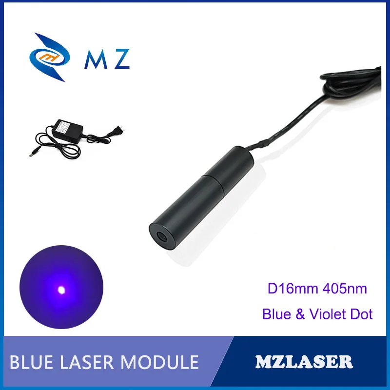 

Blue Violet UV Dot Laser Diode Module D16mm 405nm 5V 10mW 20mW 30mW 50mW 100mw Industrial Grade Laser With Adapter Supply