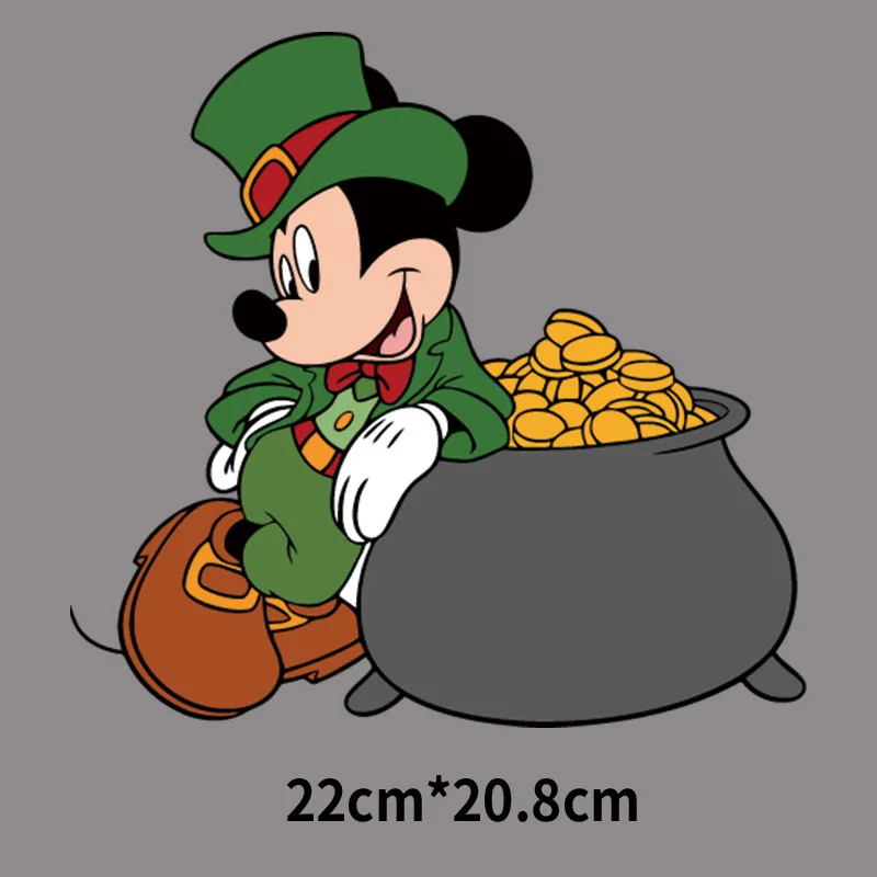 Disney Mickey Minnie Mouse Goofy Patches Clothing Heat Transfer Stickers Iron on T-Shirt Patches for Clothes Kids Kawaii Custom