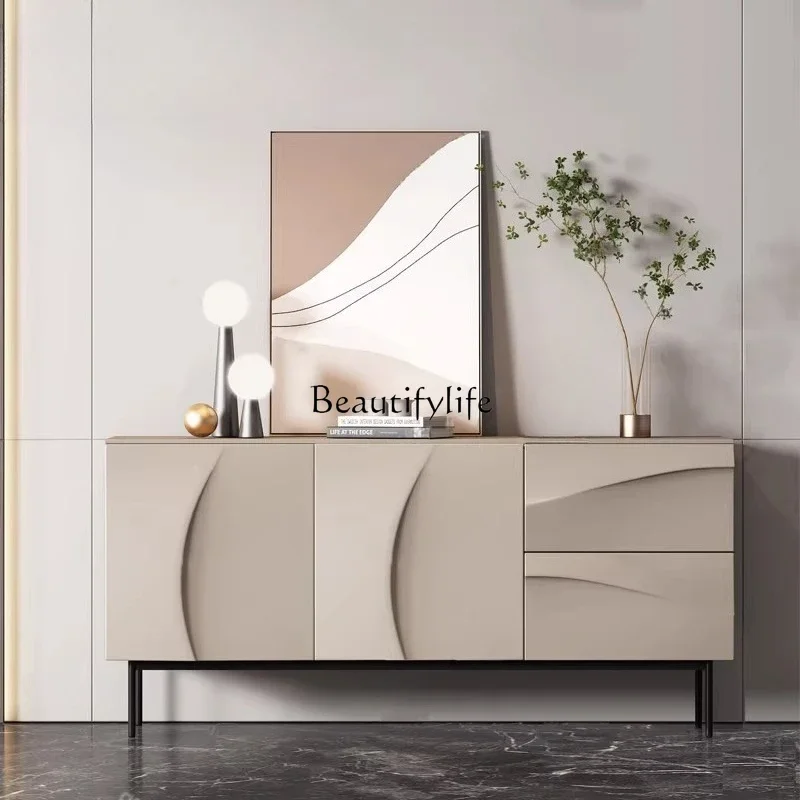 

ls 27Nordic light luxury dining side cabinet modern simple French living room storage paint cabinet