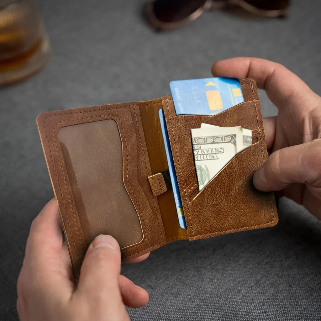 Card Holder Portable Front Pocket Wallet Pu Leather Wallet Rfid Blocking Multi-Card Holder For Daily Use Casual Outing Front