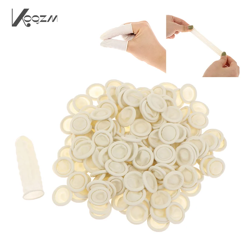 200Pcs/bag Disposable Latex Rubber Finger Cots Fingertips Protector Gloves Finger Covers Nail Practice Hand Protector Cots