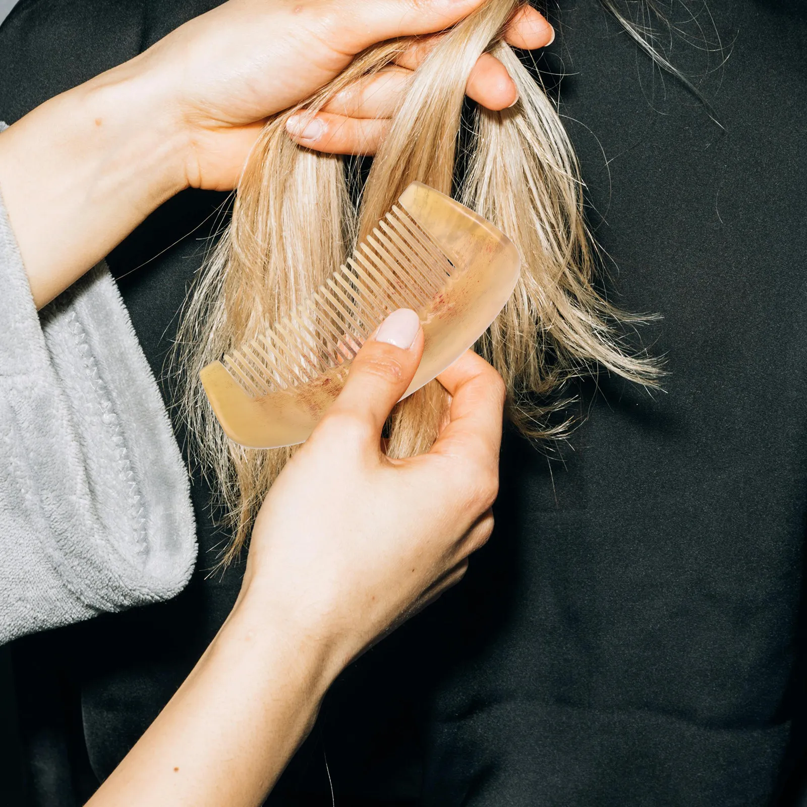 

Horn Comb Thickened Sheep Horn Massage Comb Multi Functional Gua Sha Hair Scalp Detangler Hair Massager for Women Men Stylist