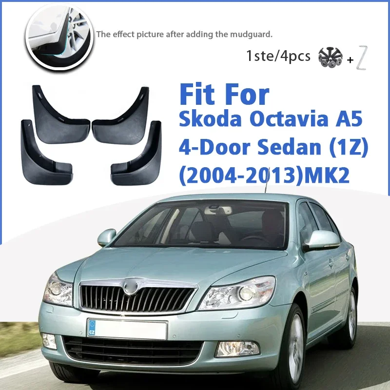 

For Skoda Octavia A5 2004-2013 MK2 Mudflaps Fender Mud Flap Guards Splash Mudguard Car Accessories Front Rear 4pcs