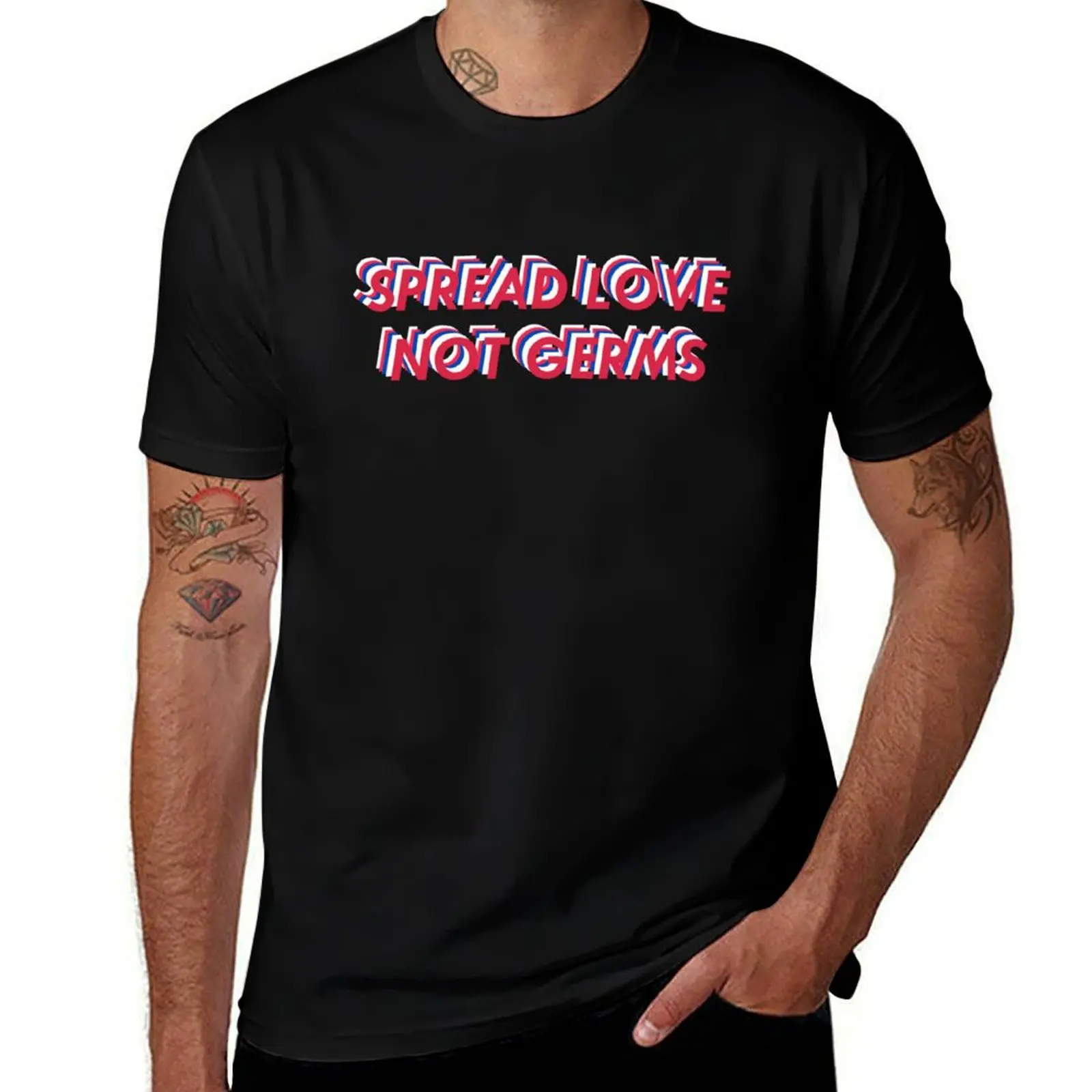 Spread Love Not Germs T-Shirt Casual Streetwear Short Sleeve Tee