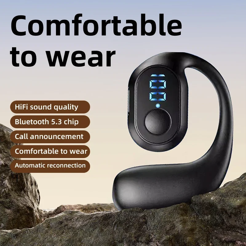 

Bluetooth-наушник V5.3, беспроводная гарнитура с микрофоном, одиночные наушники для iPhone, Android, Samsung, ноутбука, спортивные наушники