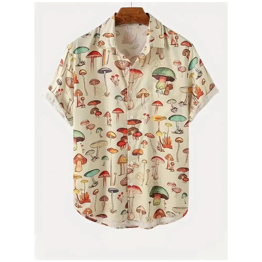 Camisa con estampado 3D de setas para hombre y mujer, ropa de calle hawaiana informal, Blusa de manga corta, ropa de verano