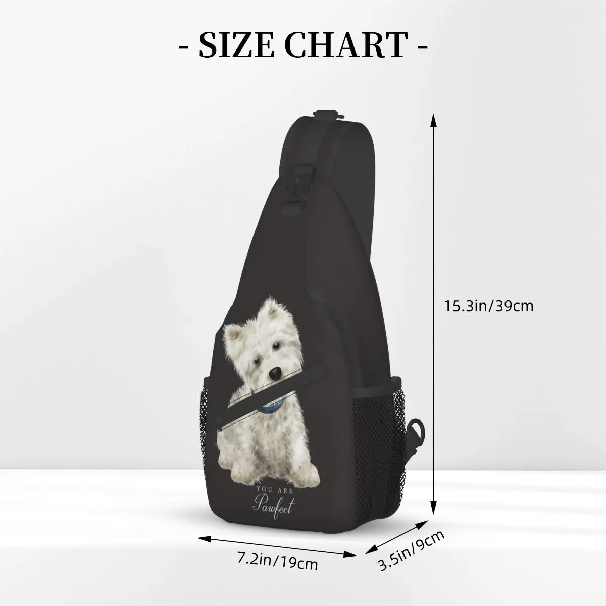 West Highland Terrier Dog Sling Bag Peito Crossbody Ombro Sling Mochila Viagem Caminhadas Daypacks Bonito Puppy Impresso School Bag