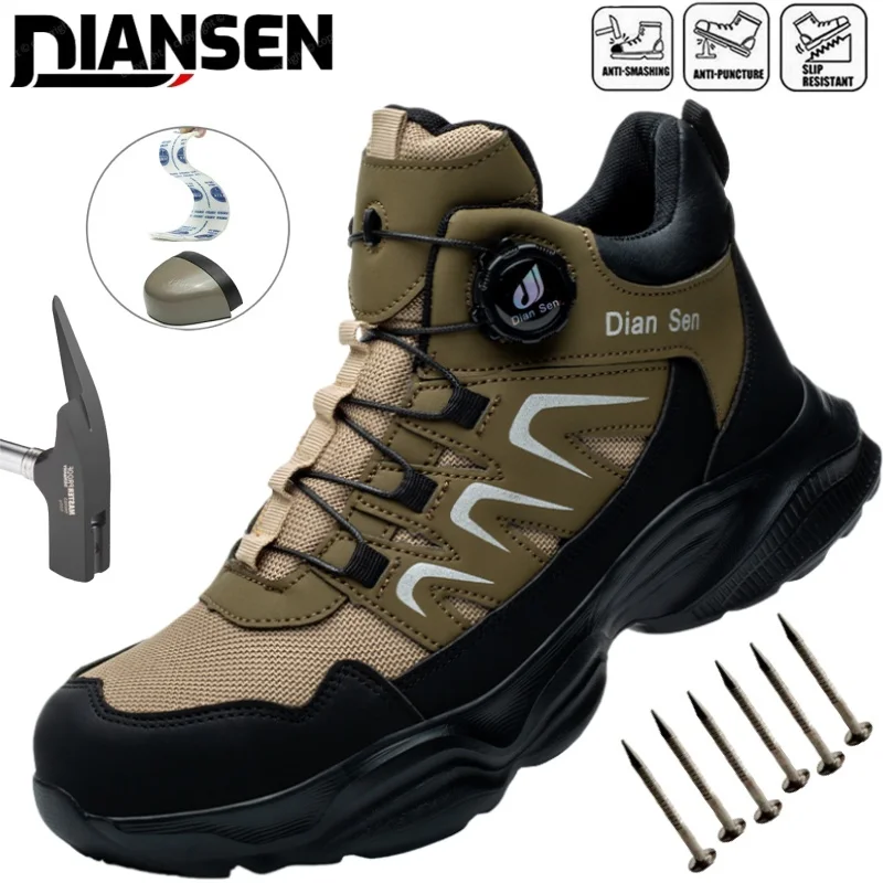 

Fashion Boots Lightweight Men's Steel Toe Protective Safety Boots Non Slip Abrasion Resistant Kevlar Insoles Work Shoes Men