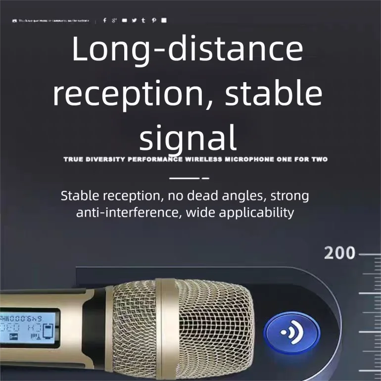 SKM9000 Professional Wireless Microphone 2-Channel UHF Long-Distance Entertainment Singing Stage Performance Microphone