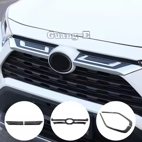 For Toyota RAV4 2019 2020 2021 2022 2023 Stick Styling Cover Middle Trim Front Racing Grid Grill Grille Molding Engine 1/2PCs