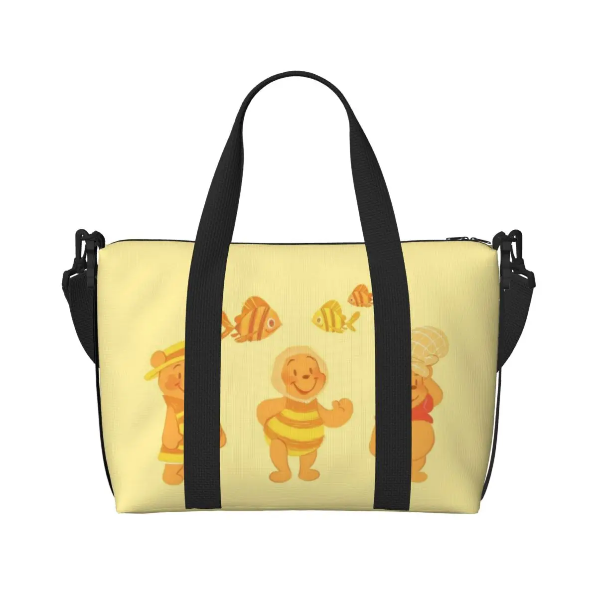Custom W-Winnie The Pooh Tote Bag Women Big Capacity Beach Gym Travel Bags