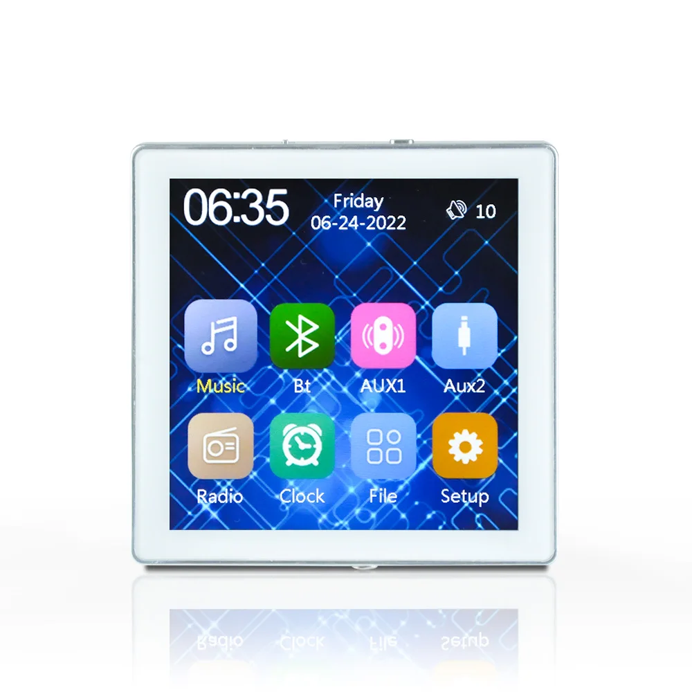 

Touch Screen 4 Inch HD Smart Home Audio System Voice Control WiFi Background Music Wall Amplifier