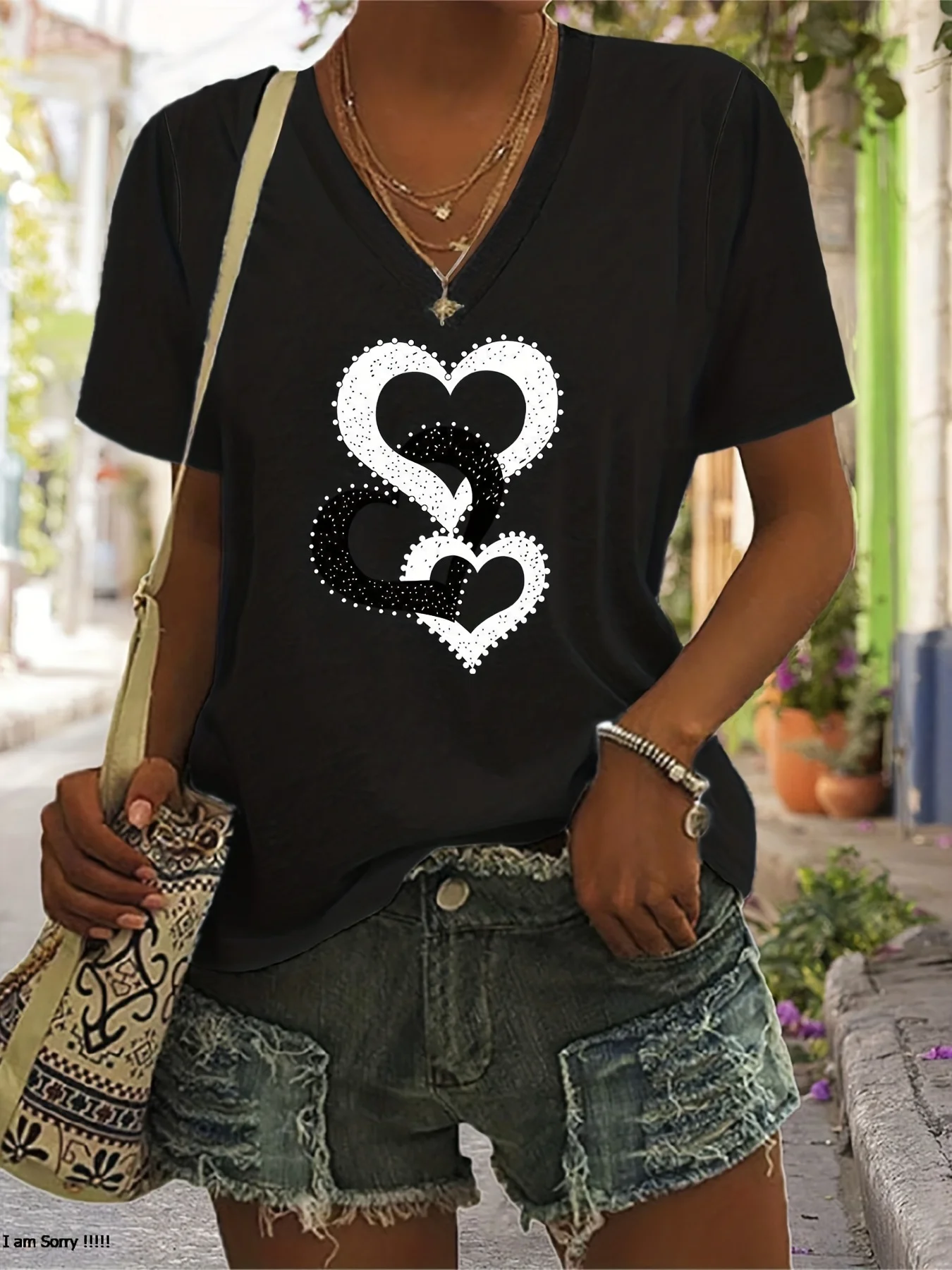 Summer Women's Short Sleeved V-Neck Loose Modal T-Shirt Top Short Sleeved Comfortable Breathable T-Shirt Top