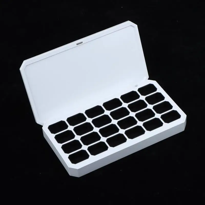 @*Empty Magnetic Nail Art Storage Box 24 Grids Clear Organizer for DIY Manicure Fast Painting Professional Salon Supplies