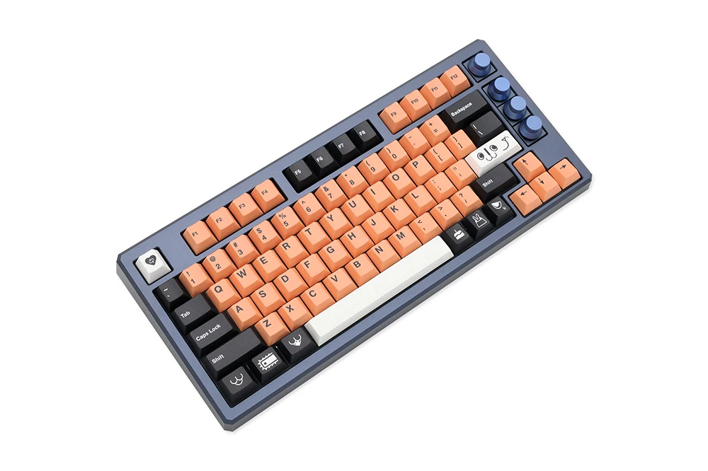 Imagem -04 - Tut Cherry Profile Pochita Dye Sub Keycap Conjunto Grosso de Pbt para Teclado 87 Tkl 104 Ansi Xd64 Bm60 Xd68 Xd84 Bm87 Bm65