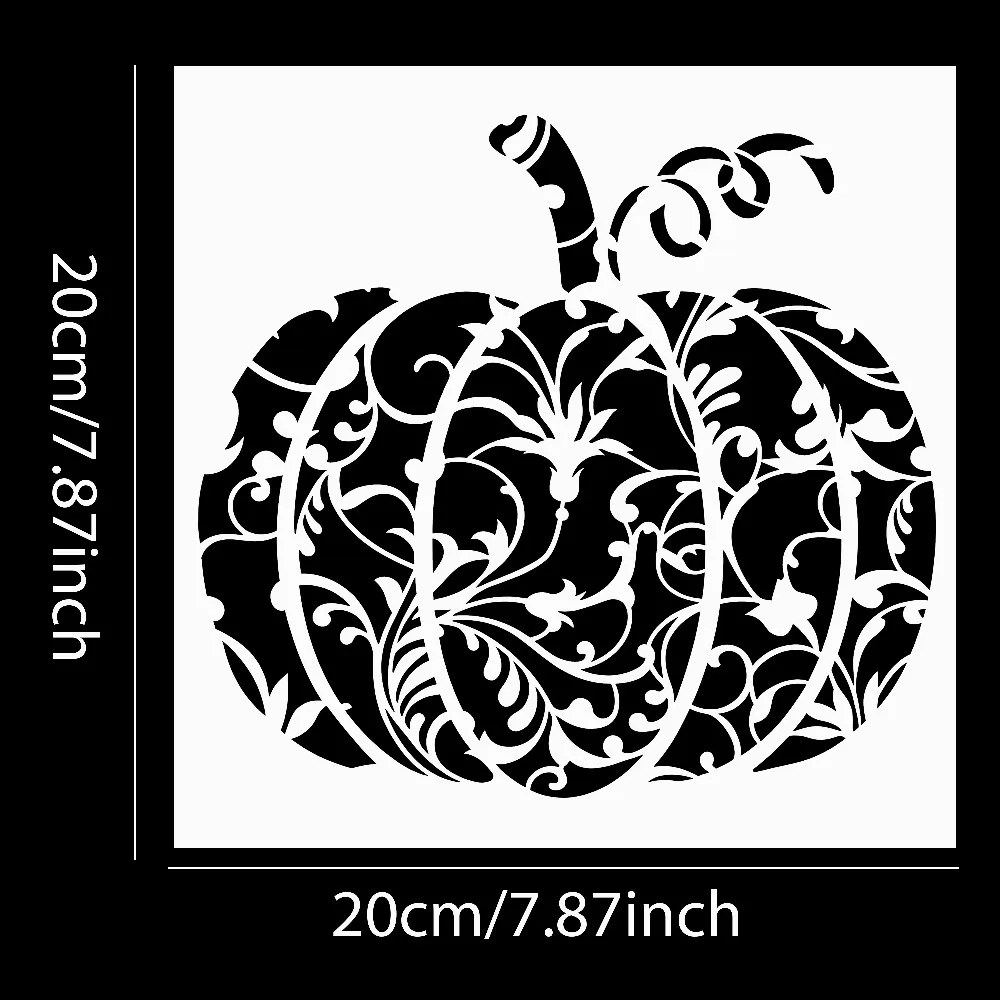 1‑Pack Retro Pumpkin Cake Stencil, Food‑Safe PET Template for Cookie & Dessert Party Decor