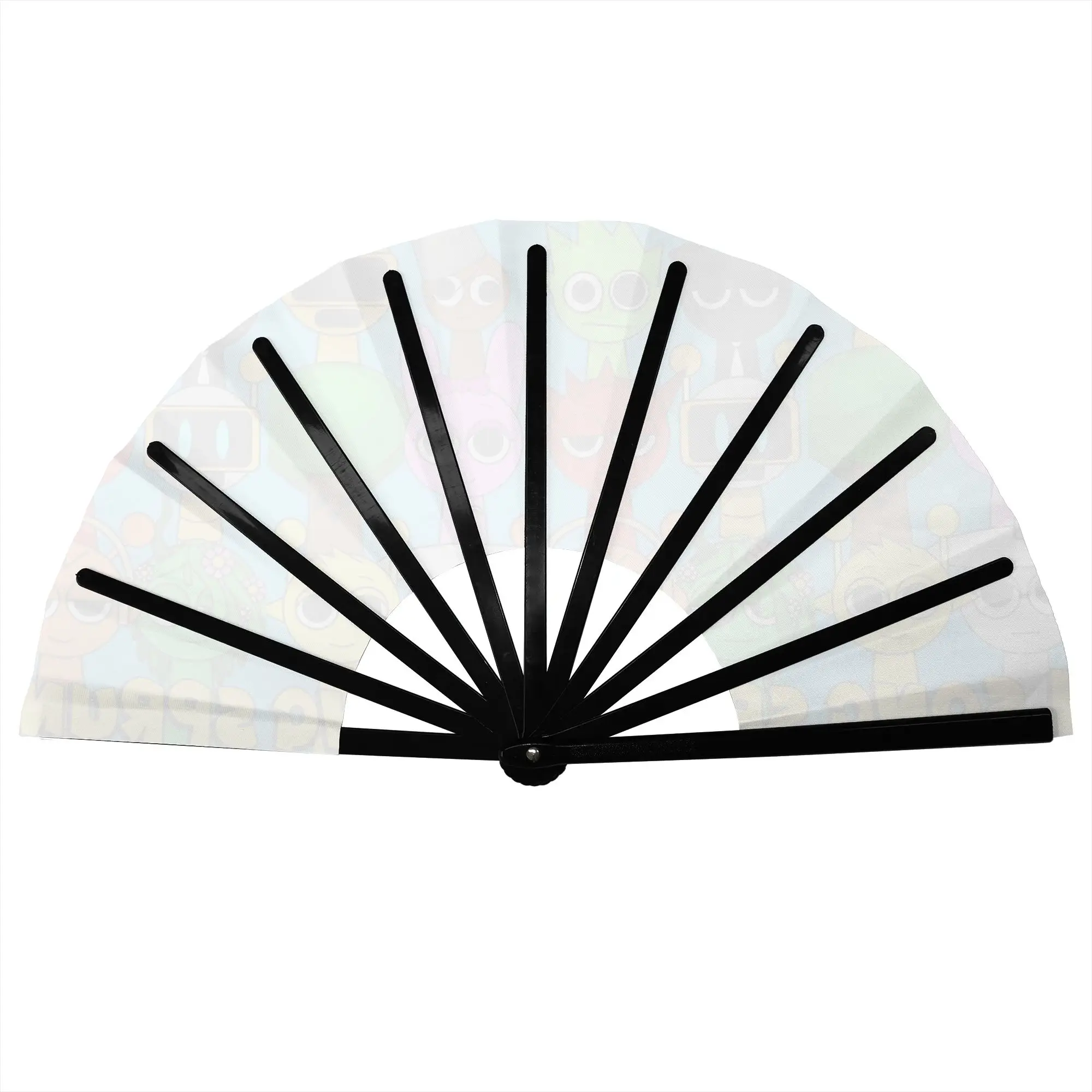 Sprunkis Song Stylish Hand Fan Unisex  Printed Polyester Fan  Aesthetic For Dancing Gift