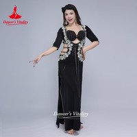 Belly Dance Costume Custom Senior AB Stones Robe+Bra+Headscarf 3pcs Shaabi Baladi Saidi Competition Clothing Dancer's Vitality