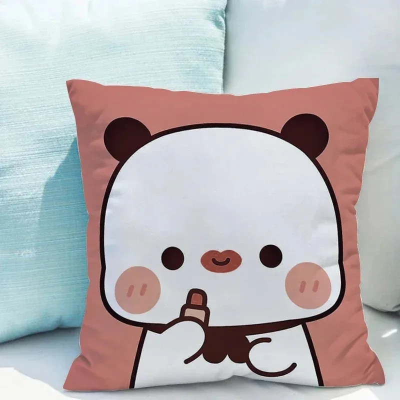 Bubu Dudu-Juste de coussin de dessin animé mignon pour la décoration de la maison, housse de canapé de salon, ours, cadeau pour enfants, 45x45cm