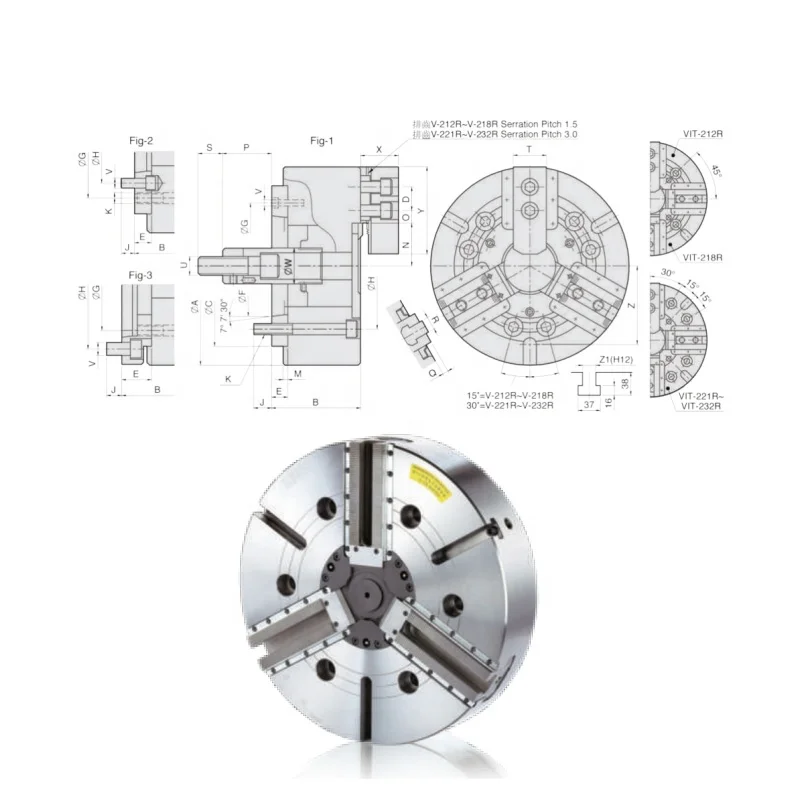 Machine Irregular Long Special Workpieces Chuck AutoStrong 2 3 4 Jaw Wedge Type Non Through-hole Power Chuck