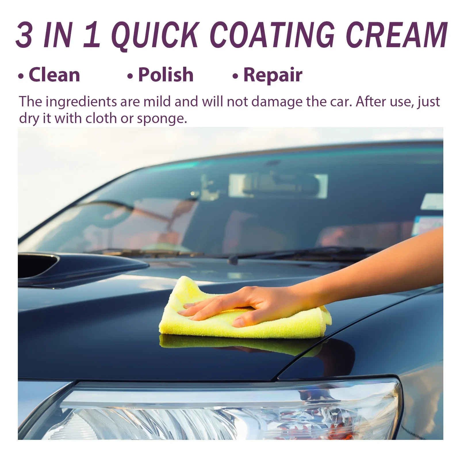 3 w 1 Szybka Ceramiczna Nano-Pasta w Sprayu do Samochodu, Powłoka Kryształowa, Pasta Czyszcząca, Usuwająca Rysy, Wielofunkcyjny Preparat do Regeneracji Lakieru 100ML