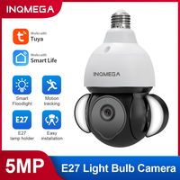 INQMEGA 5MP Wifi Camera Tuya Smart 360°Panorama IP Camera Light Bulb Home Security CCTV Surveillance Pet Camera Baby Monitor