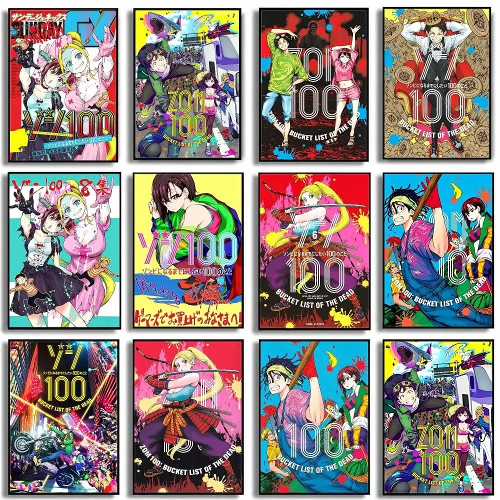Anime ZOM 100 Bucket List Of The Dead HD Poster High End Luxury Home Decor For Living Room Bedroom Corridor And Gift Giving