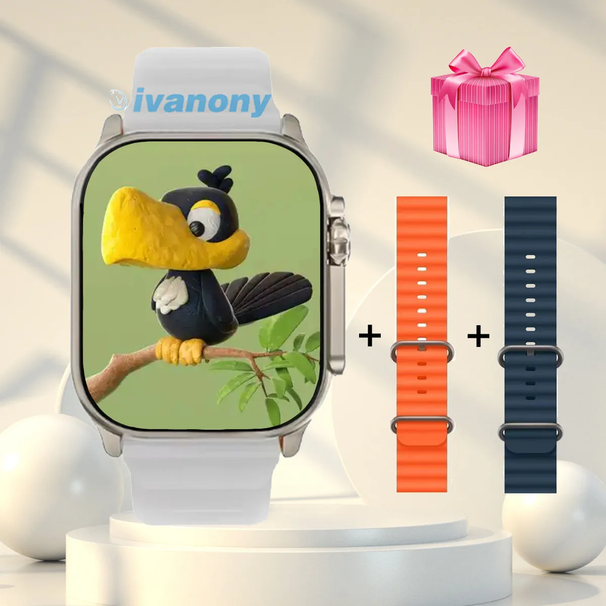 Reloj inteligente Ivanony HK11 Ultra 3 + correas/juego Bluetooth llamada TWS auricular conectar AI Robot 2,02 pulgadas Amoled Smartwatch hombres mujeres