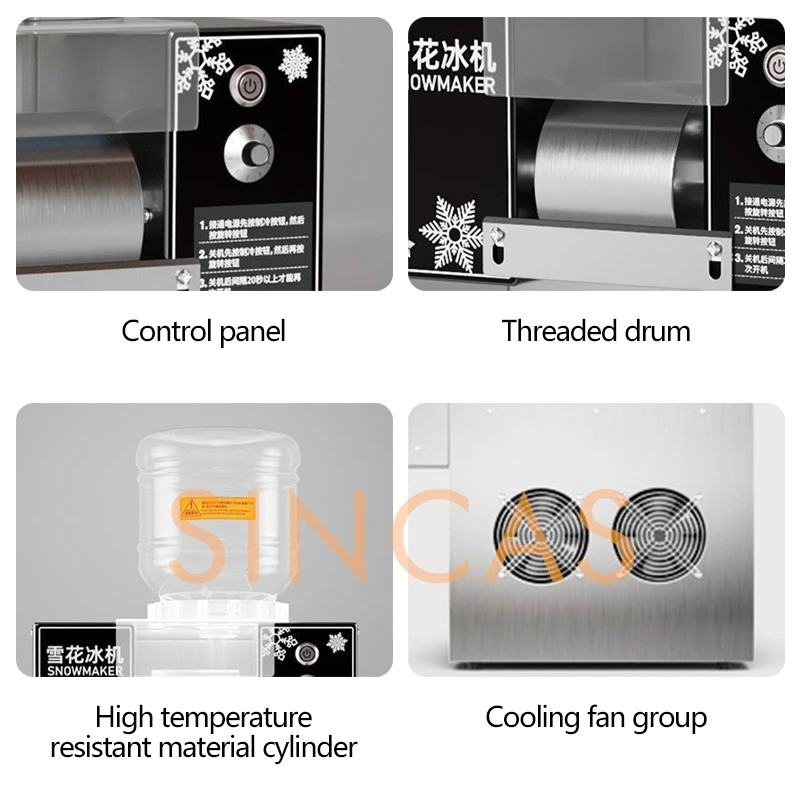 120KG/24H Ice Maker Snow Shaver Machine 750W Snowflake Ice Shaving Device Commercial Korea Bingsu Snowflake Machine Air Cooling