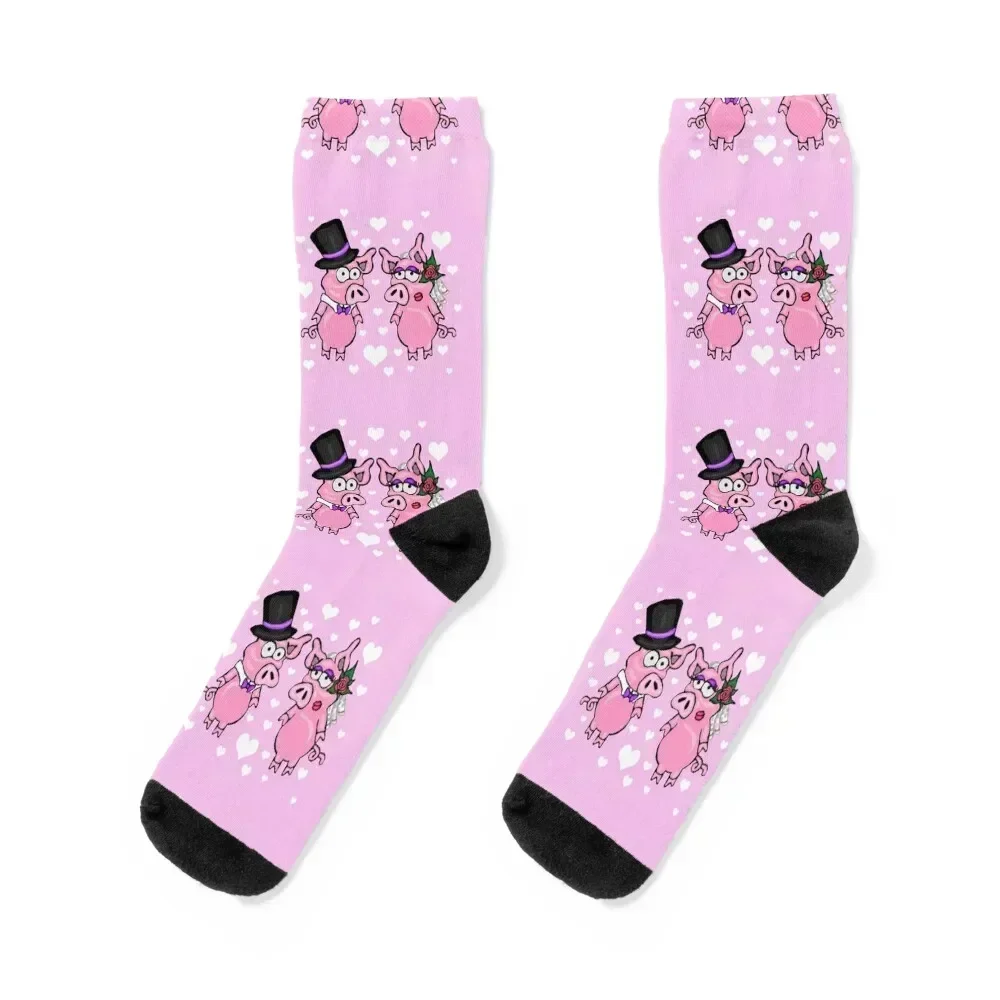 

Piggy Wedding Bride And Groom Socks japanese fashion cotton funny gifts soccer anti-slip Girl'S Socks Men's
