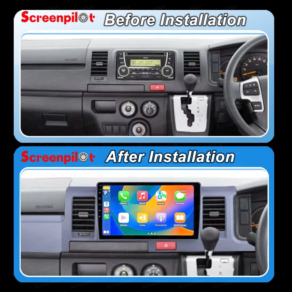 Android 16For Toyota Hiace H200 2010 2011 2012 2013 2014 2015 2016 2017 2018 Right Car Radio Multimedia Video Player Stereo GPS